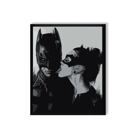 Бэтмен и женщина-кошка черно-белая